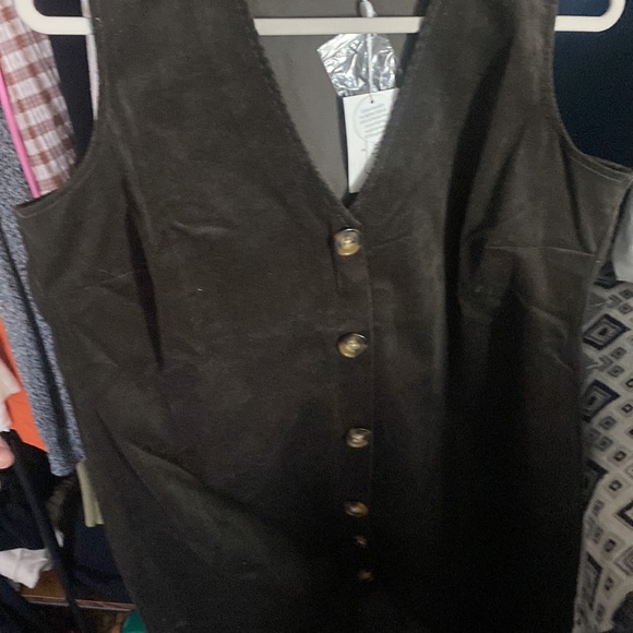 Mud Pie Andi Corduroy Sleeveless Dress In Olive - Picture 6 of 6